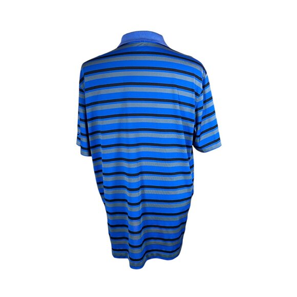 Nike Golf Men's Tour Performance Dri-Fit Blue Striped Short Sleeve Polo Shirt XL - Picture 4 of 7
